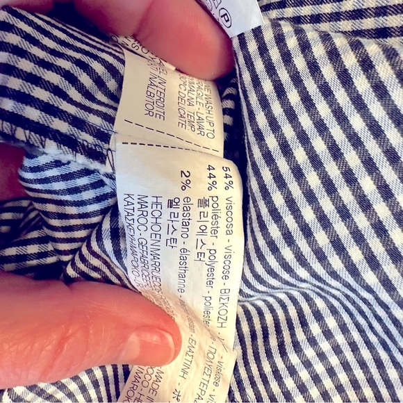 Zara | Women's Blue Gingham Off-Shoulder Crop Top Size Small - Picture 6 of 6